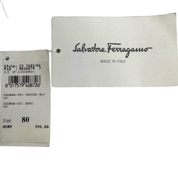 Salvatore Ferragamo Reversible Leather Belt Strap Oxford Blue and Black Size 32 - Picture 12 of 16